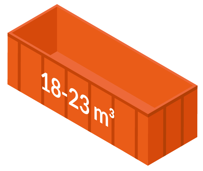 Stor container 18-23m3